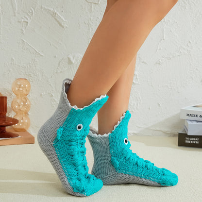 Winter Knitting Hand Crochet Women's Socks 3D Animals - myfunfarm