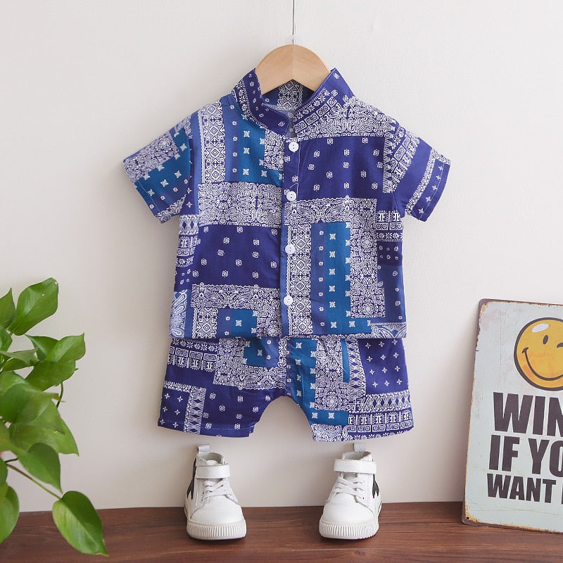 1-6 Year Children Set Hawaiian shirt and Shorts Floral Printed - myfunfarm