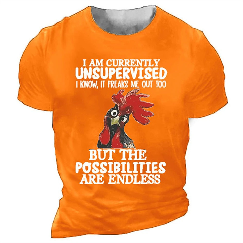 Rooster 3d Print Funny Unisex T-shirt - myfunfarm