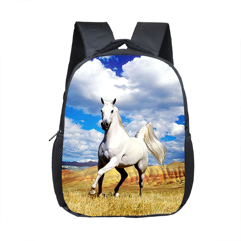 Horse Print Backpack Children School Bags