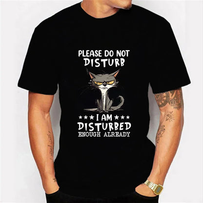 Please Do Not Disturb I Am Disturbed Enough Already Angry Cat Unisex T-shirt - myfunfarm