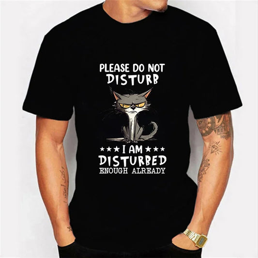 Please Do Not Disturb I Am Disturbed Enough Already Angry Cat Unisex T-shirt - myfunfarm
