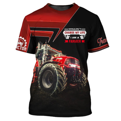 Farm Tractor Pattern 3D Print unisex T-shirt