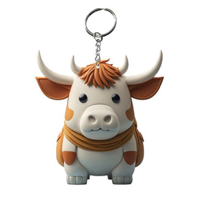 Cow Cartoon Cute Car Keychain ornaments