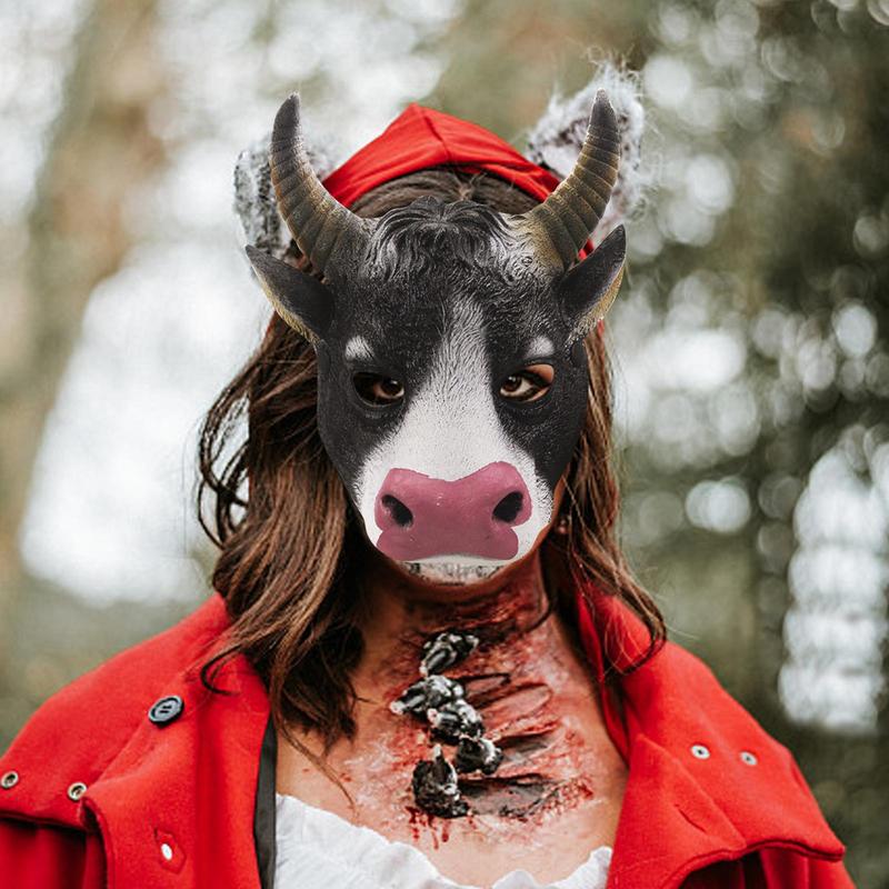 Face Cover Mask For Halloween Horror Scary Cow Head - myfunfarm