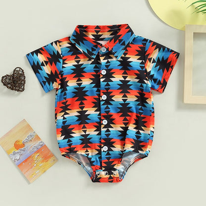 Summer Newborn Baby Boys Shirts Bodysuits 5 Colors Cattle Cactus Print - myfunfarm