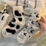 Milk Cow Autumn Socks Soft Warm  for Women