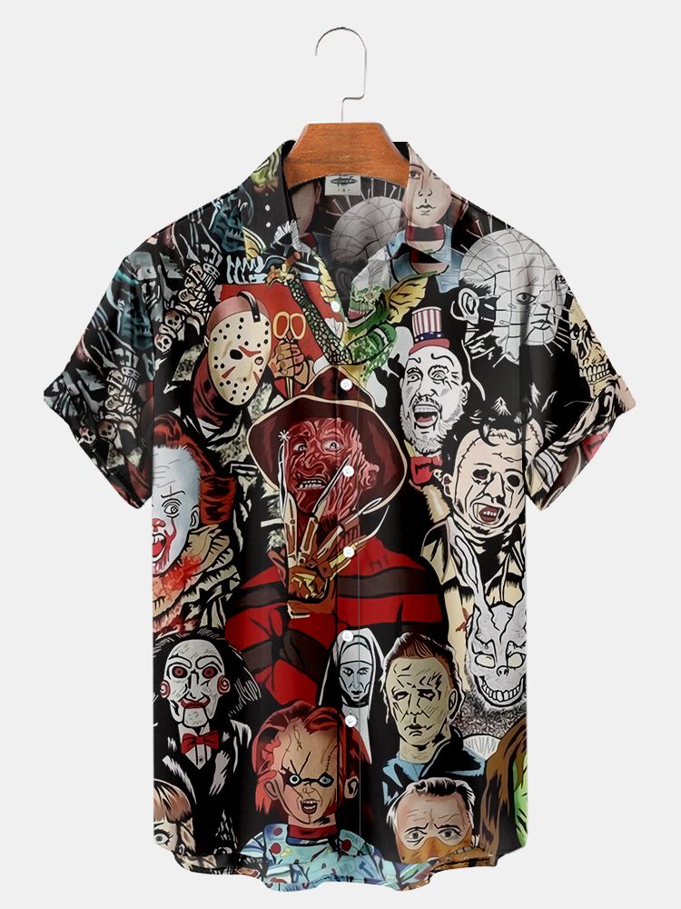 Horror Pattern Hawaiian Shirts Halloween - myfunfarm