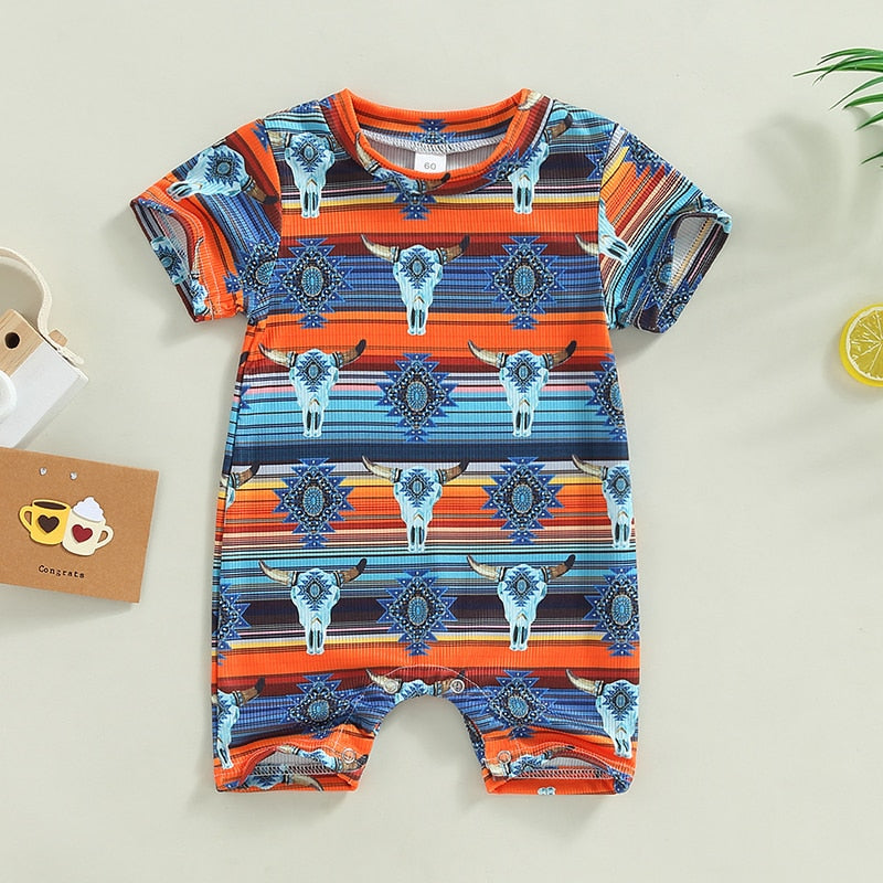 Summer Toddler Newborn Baby Boy Girl Clothing 0-18M Cattle Letter Print - myfunfarm