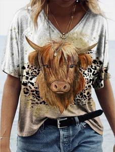 Western Highland Cattle 3D Print T-Shirts  Oversized