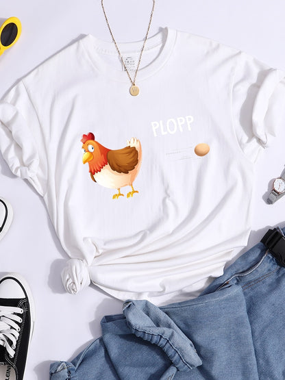 Funny T-Shirt Chicken Plopp