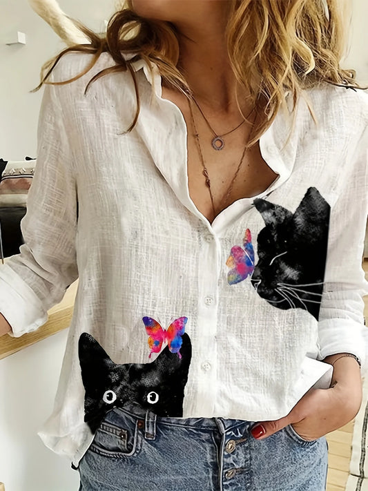 Long Sleeve Women's Shirt for Cat Lovers