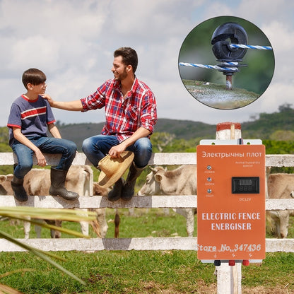 5KM/10/20KM Electric Fence Solar pulse Charger Controller Animal Horse Cattle Poultry Farm Shepherd Alert Livestock Tool