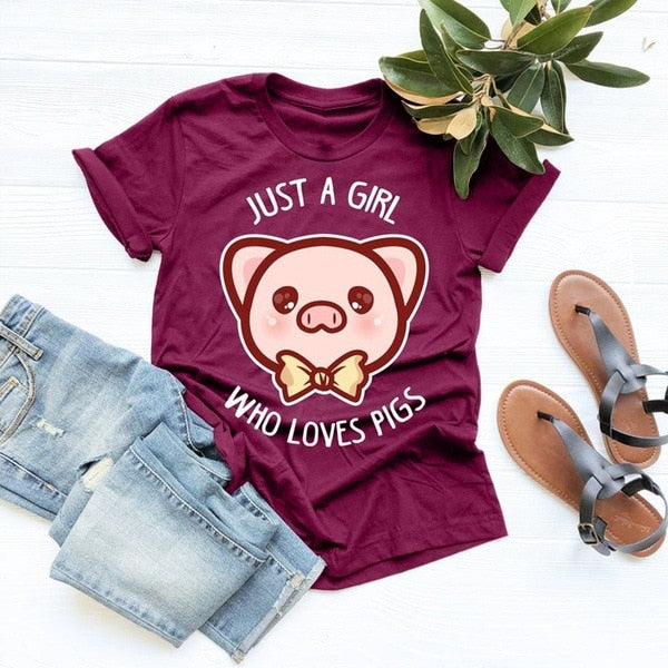 Just A Girl Who Loves Pigs unisex T-Shirt - myfunfarm