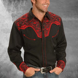 Men's Long Sleeve Western Denim Shirt, Outdoor Casual Party, Soft and Comfortable