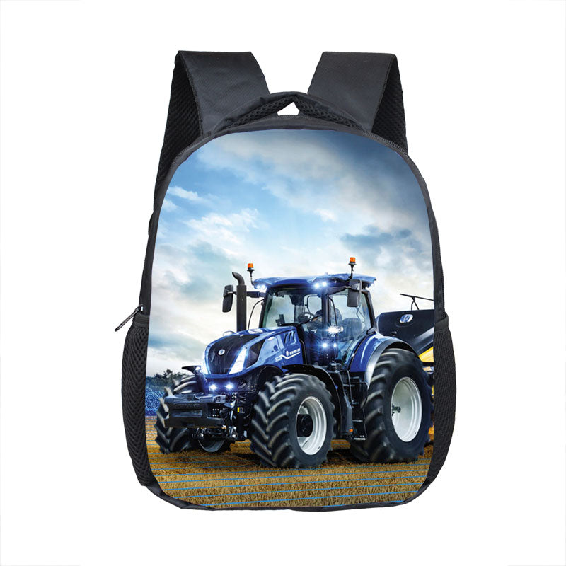 Farm Tractor Print Backpack Children School Bags