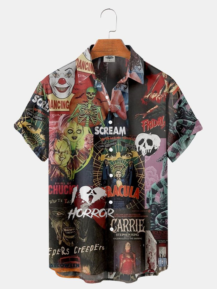 Horror Pattern Hawaiian Shirts Halloween