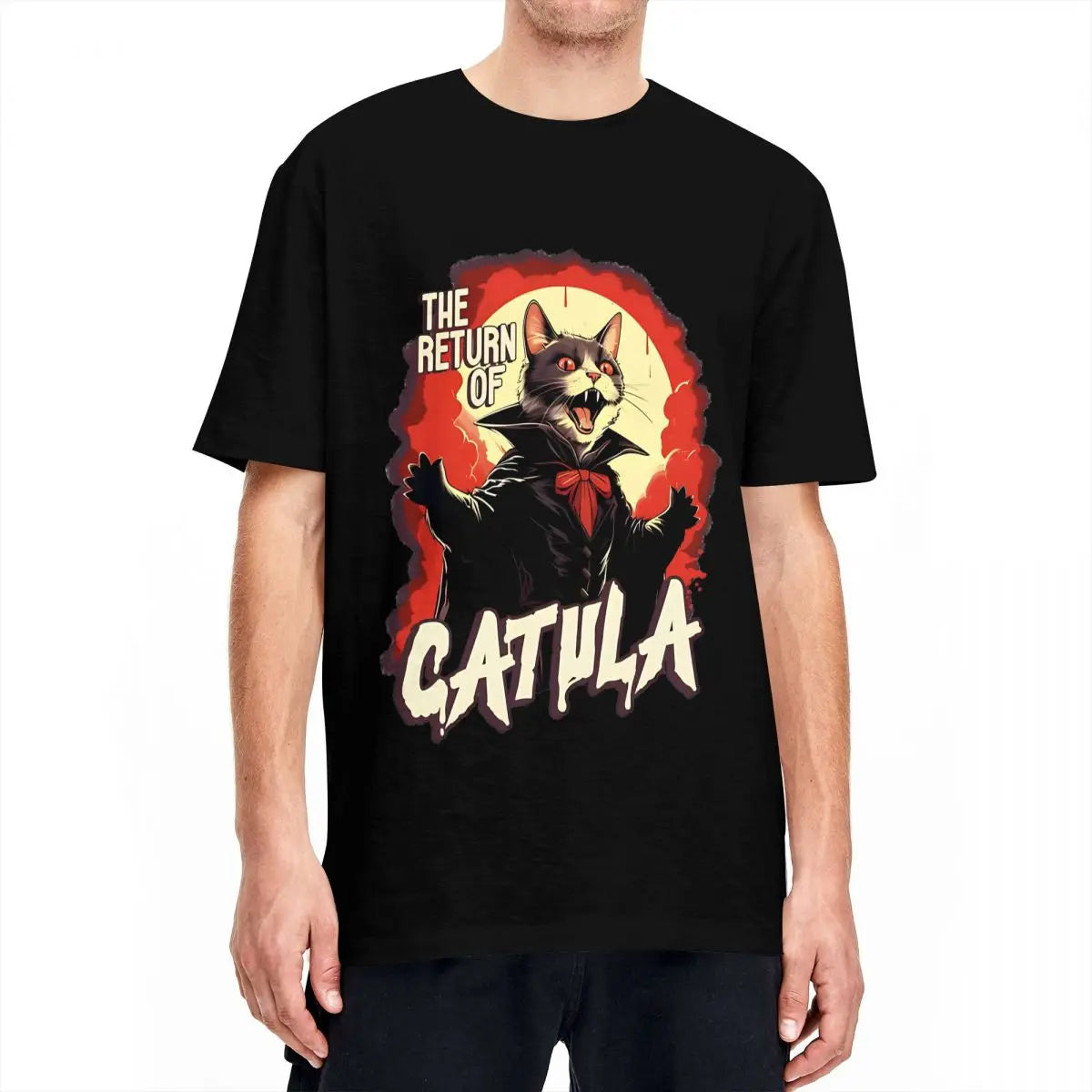 The Return Of Vampurr Cat Dracula Halloween T Shirt Cotton - myfunfarm