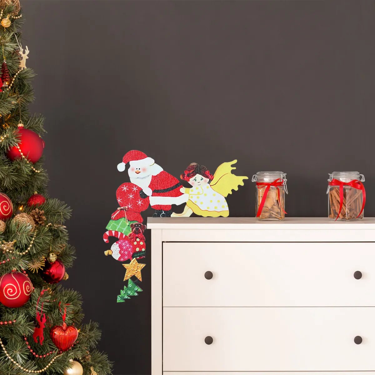 Christmas Decoration Wooden Santa Claus Elk