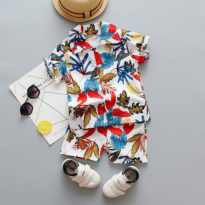 1-6 Year Children Set Hawaiian shirt and Shorts Floral Printed - myfunfarm