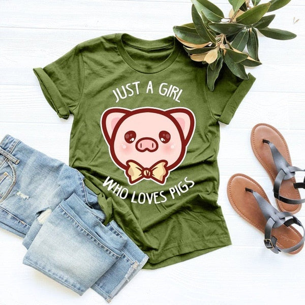 Just A Girl Who Loves Pigs unisex T-Shirt - myfunfarm