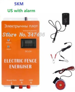 5KM/10/20KM Electric Fence Solar pulse Charger Controller Animal Horse Cattle Poultry Farm Shepherd Alert Livestock Tool