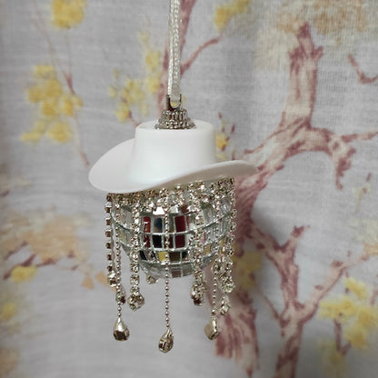 Rhinestone Cowgirl Disco Ball Party Hanging Car Rear View Mirror Accessory - myfunfarm