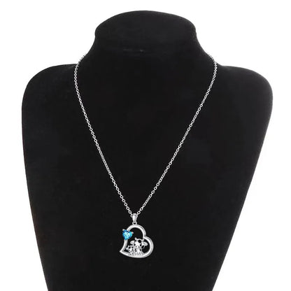 Cute Fashion Cow Love Rhinestone Heart Pendant Necklace - myfunfarm