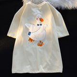 Cotton Cute Duck Embroidered Short-sleeved T-shirt Women's