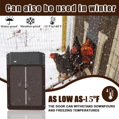 Automatic Chicken Coop Door Opener Battery Powered Light Sense Control Waterproof Pet Flap Accessories Upgrade ABS House Gate