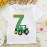 T Shirt for kid Farmer Tractor 1-9 Years Old Happy Birthday Gift