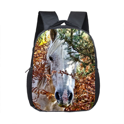 Horse Print Backpack Children School Bags