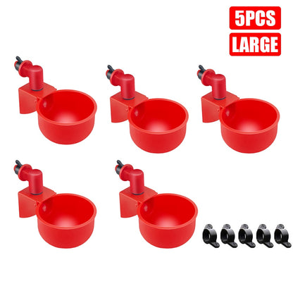 Chicken Drinking Cup Automatic Drinker Chicken Feeder Plastic Poultry Waterer Drinking Water Feeder for Chicks Duck Goose Quail