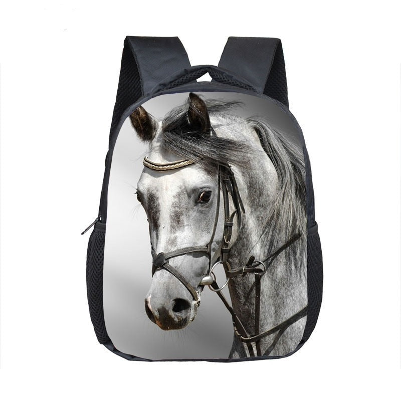 Horse Print Backpack Children School Bags