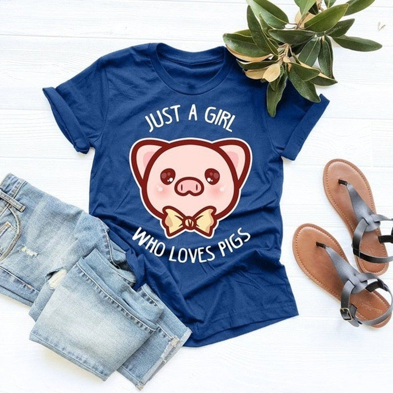 Just A Girl Who Loves Pigs unisex T-Shirt - myfunfarm