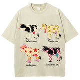 Cute Cartoon Cow Print T-Shirt