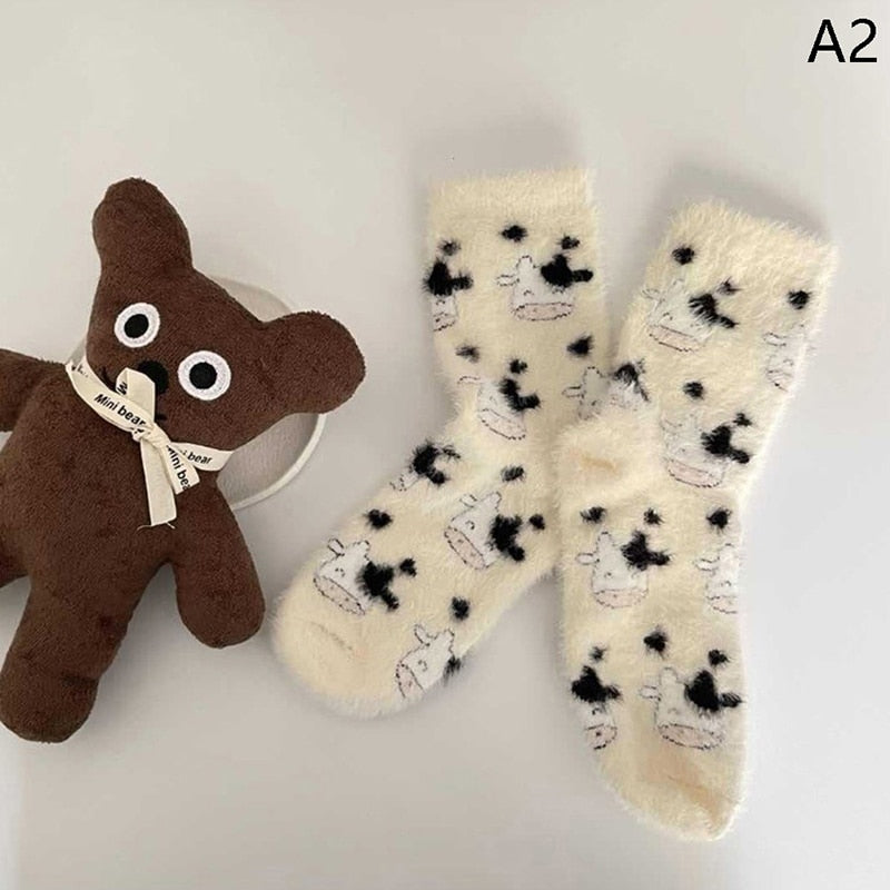 Milk Cow Autumn Socks Soft Warm  for Women - myfunfarm
