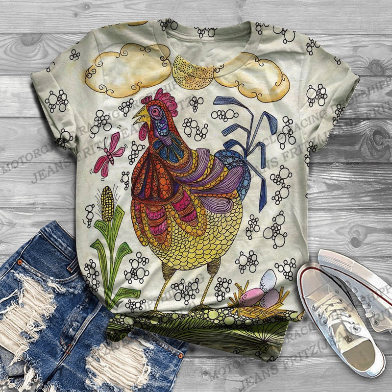 Chicken 3d Print Unisex T-shirt
