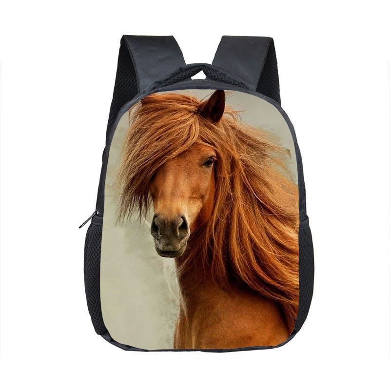 Horse Print Backpack Children School Bags