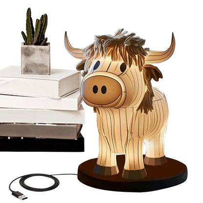 Cow Bedside Lamp 3D Cow Lamps For Bedrooms Cow Light Nightstand Lamp Table Lamp For Bedroom Western Lamps For Living Room Desk