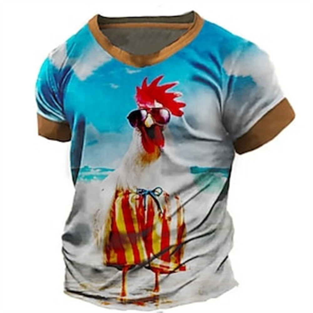 Rooster 3d Print Funny Unisex T-shirt