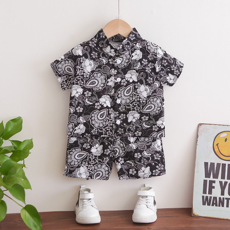 1-6 Year Children Set Hawaiian shirt and Shorts Floral Printed - myfunfarm