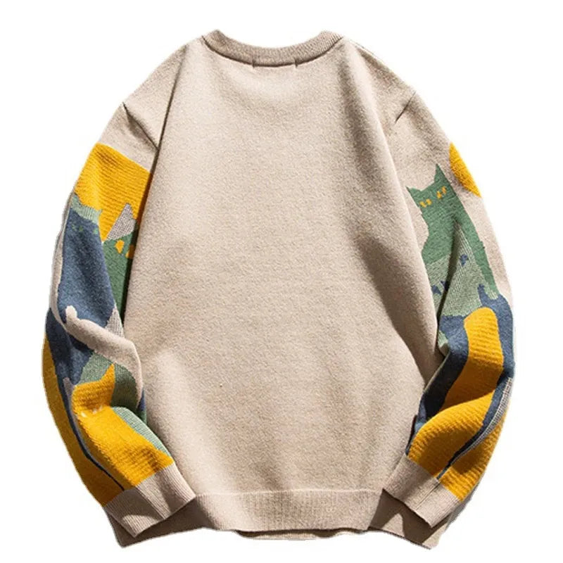 Autumn Knitted Unisex Sweater Cartoon Cat - myfunfarm