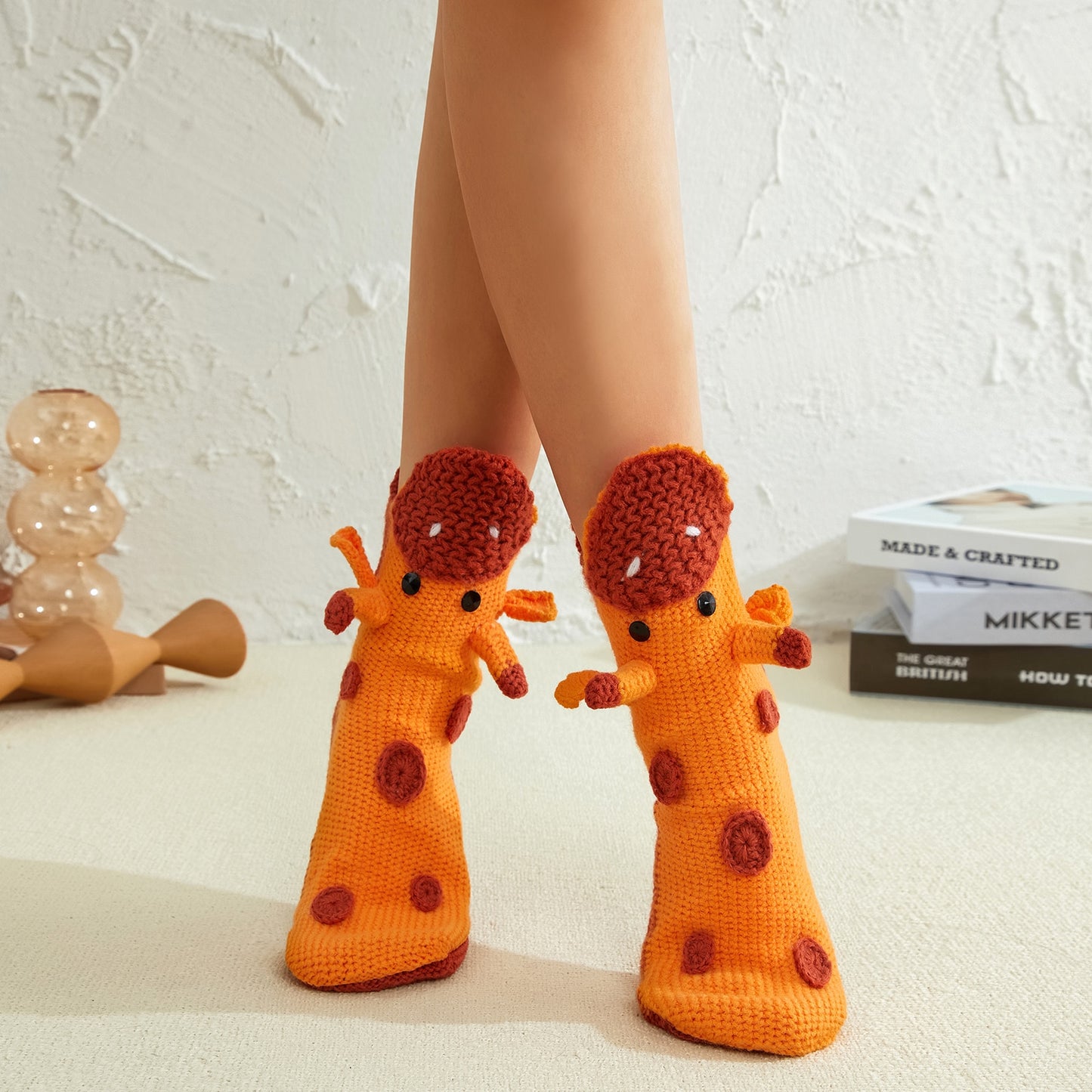 Winter Knitting Hand Crochet Women's Socks 3D Animals - myfunfarm