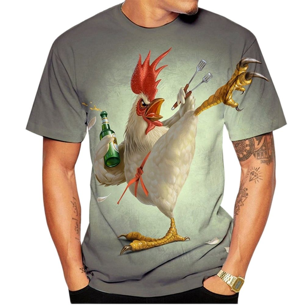 Rooster 3d Print Funny Unisex T-shirt