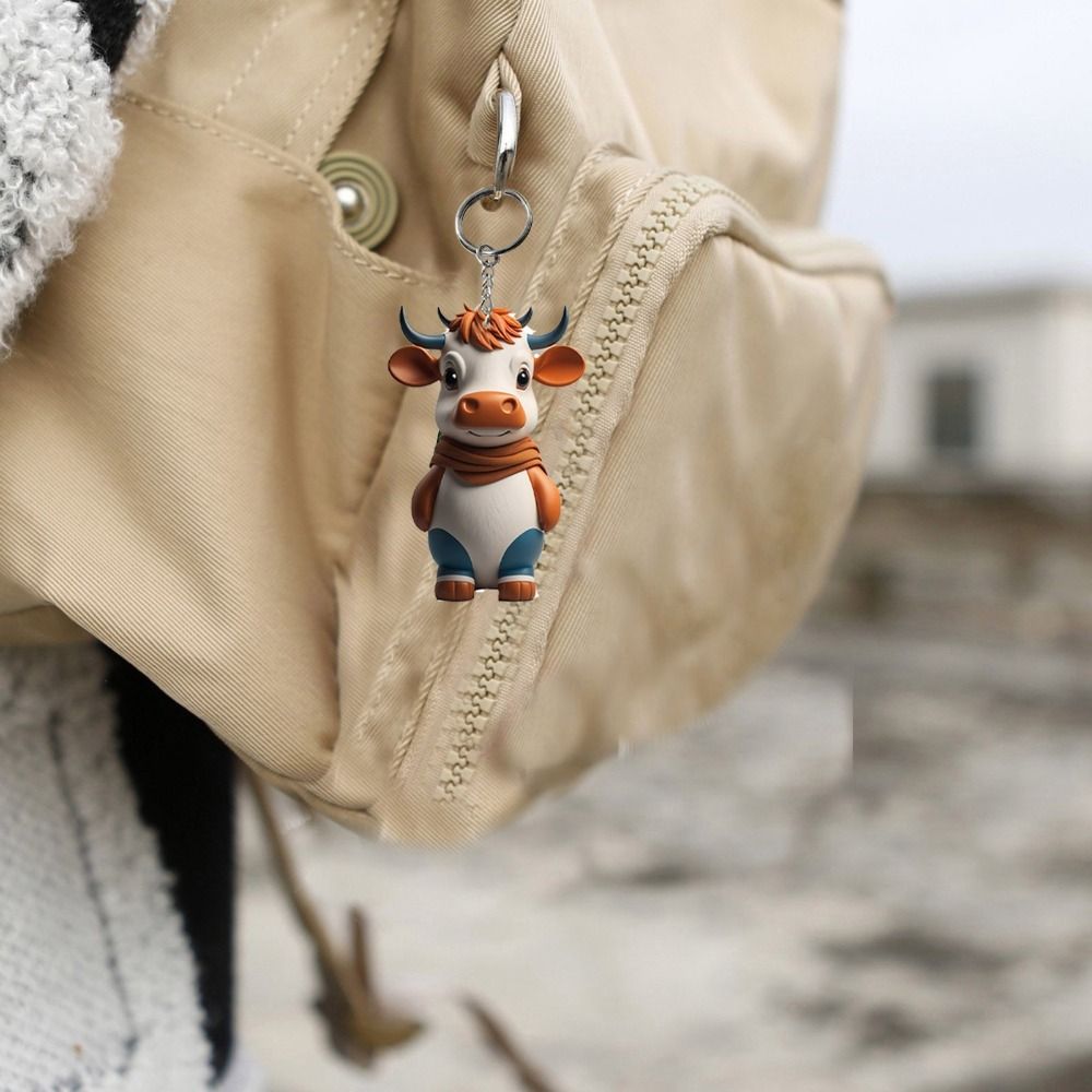 Cow Cartoon Cute Car Keychain ornaments - myfunfarm