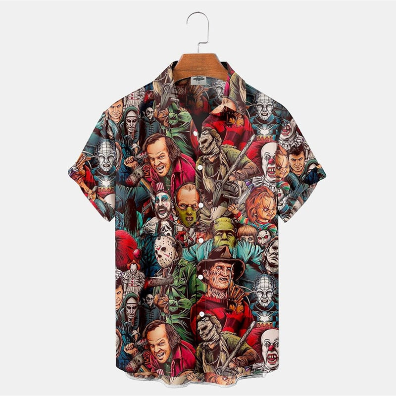 Horror Pattern Hawaiian Shirts Halloween - myfunfarm