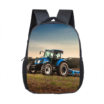 Farm Tractor Print Backpack Children School Bags