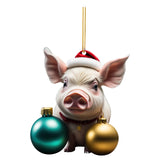 2D Funny Piggy Images Christmas Ornaments Decoration Home New Year