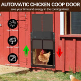 Automatic Chicken Coop Door Opener Battery Powered Light Sense Control Waterproof Pet Flap Accessories Upgrade ABS House Gate